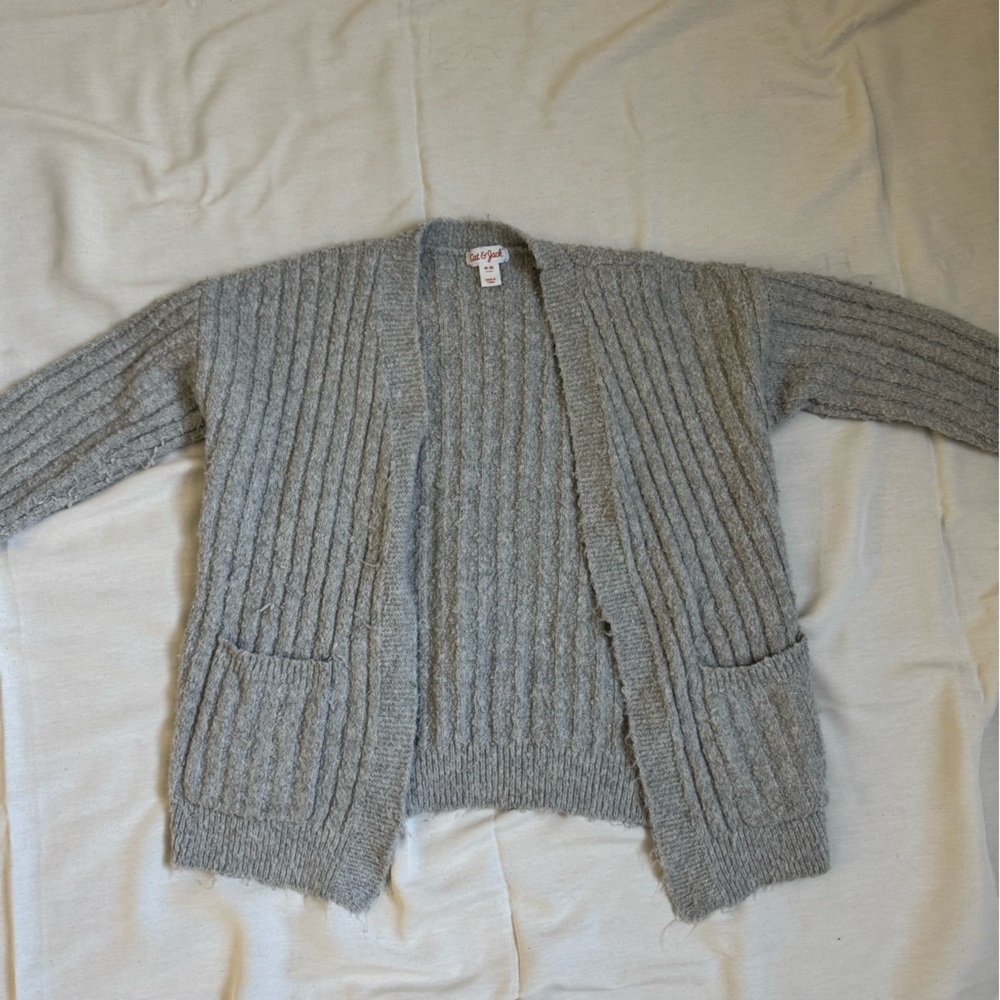 Cat & Jack Women's Ribbed Gray Cardigan